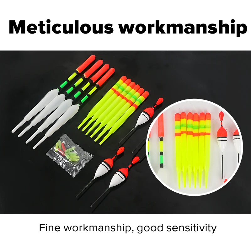 15 unids/set juego de flotador de Pesca boya Vertical profesional con barra luminosa señuelo multifunción flotador aparejos de Pesca para Pesca - imagen 4