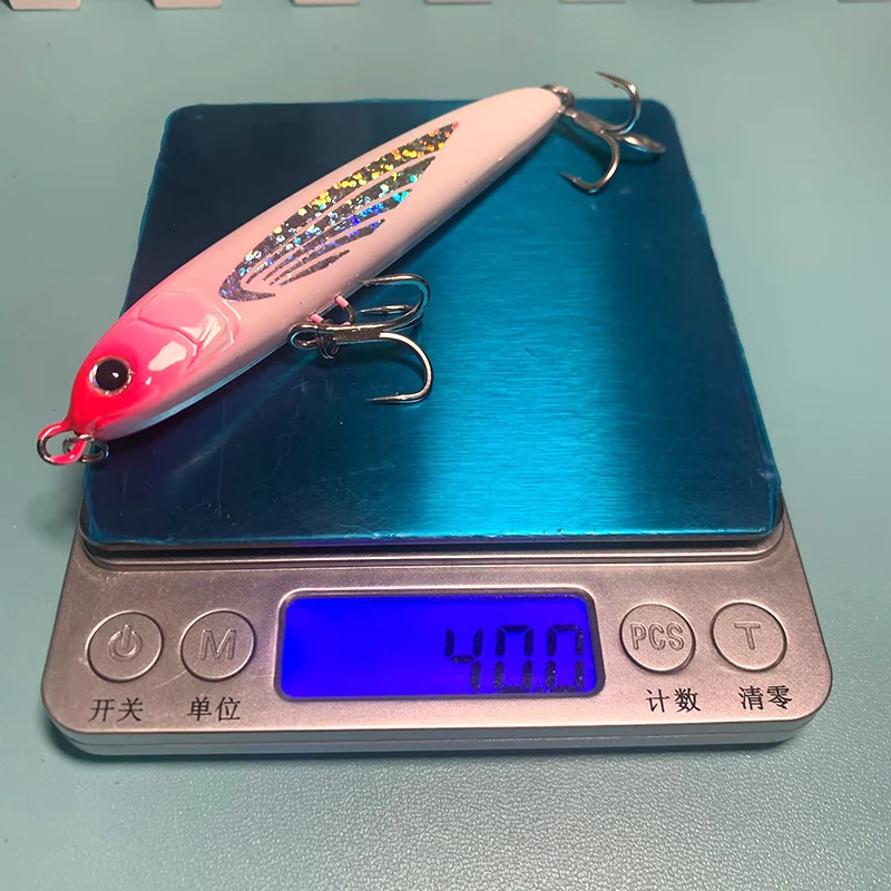 Señuelo de Pesca Testar, 105mm, 40g, cebo tipo lápiz que se hunde, Stickbait de agua salada, cebo duro Artificial para atún GT, aparejos de Pesca lubina - imagen 4