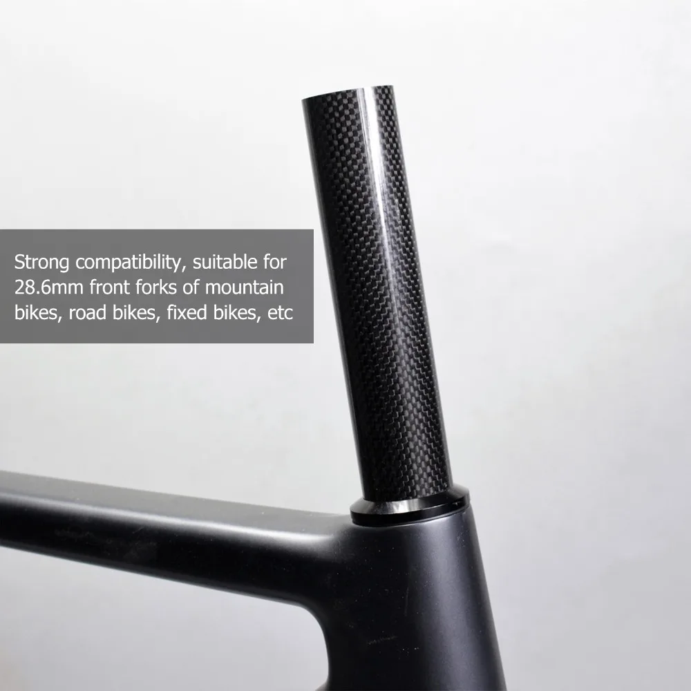 Espaciador de auriculares de bicicleta de fibra de carbono 3K, 10cm de longitud, arandela de horquilla de bicicleta negra, espaciador de vástago de bicicleta de 28,6mm de diámetro, accesorios para bicicleta - imagen 3