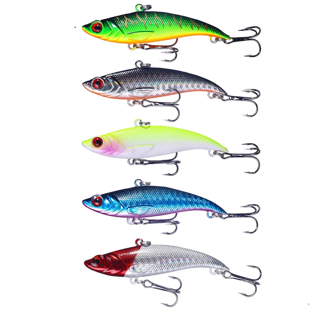 Señuelo de pesca de hundimiento, 1 piezas, 7,5 cm, 12,8g, cebo duro Artificial VIB, anzuelos triples, Peche, Lucio, curricán, aparejos de pesca en hielo de invierno - imagen 2