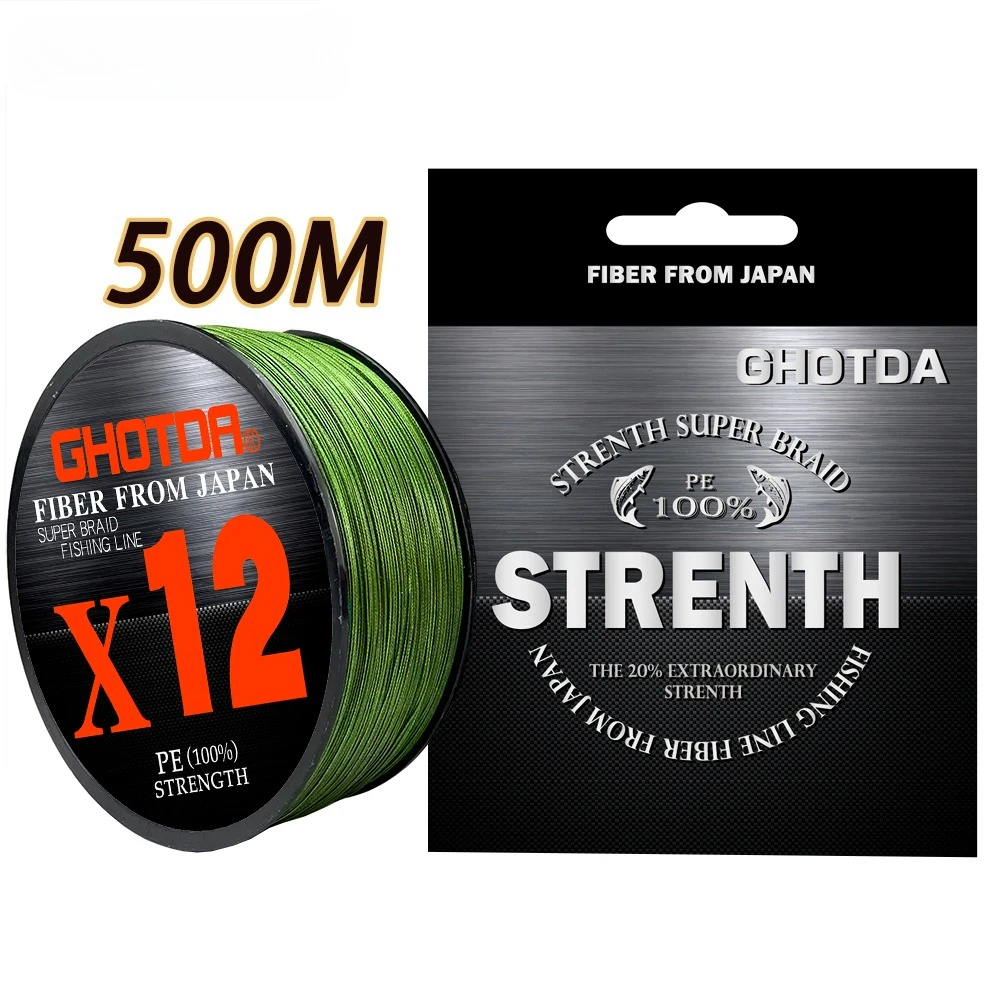 Línea de pesca de gran juego de 500m, alambre trenzado multifilamento mejorado, 12 hebras de diámetro: 0,14mm-0,4mm, líneas de pesca de mar/barco 25-92LB - imagen 4