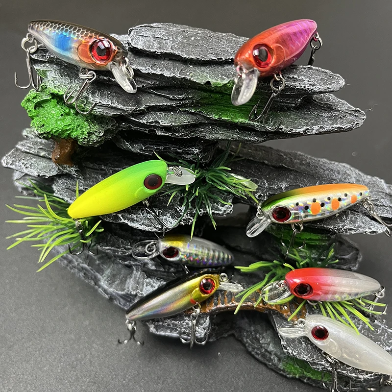 Mini señuelo de pesca suspendido, 1 piezas, 38mm, 2,8g, cebo Artificial para Lucio de agua dulce, trucha, suministros de pesca, accesorios Jerkbait Swimbait - imagen 5