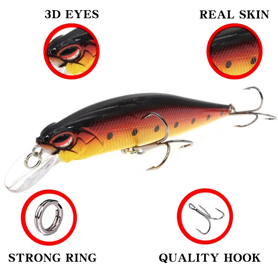 Minnow Wobblers-señuelo de pesca, cebos de plástico Crankbait duro de alta calidad, 1 piezas, 11cm - imagen 4