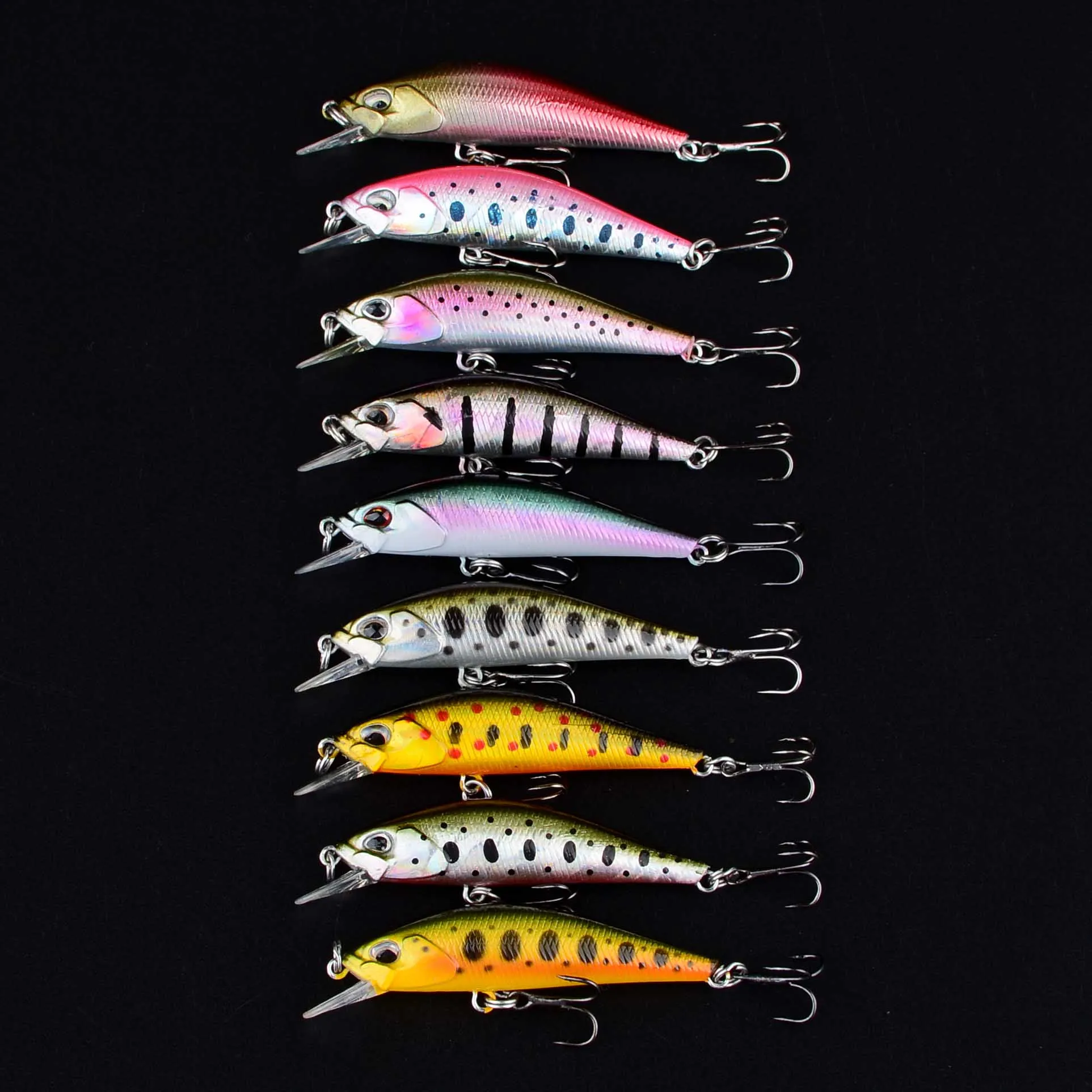 9 Uds. Señuelos de pesca duros Minnow cebos de calidad Wobblers aparejos de pesca profesionales artificiales - imagen 5