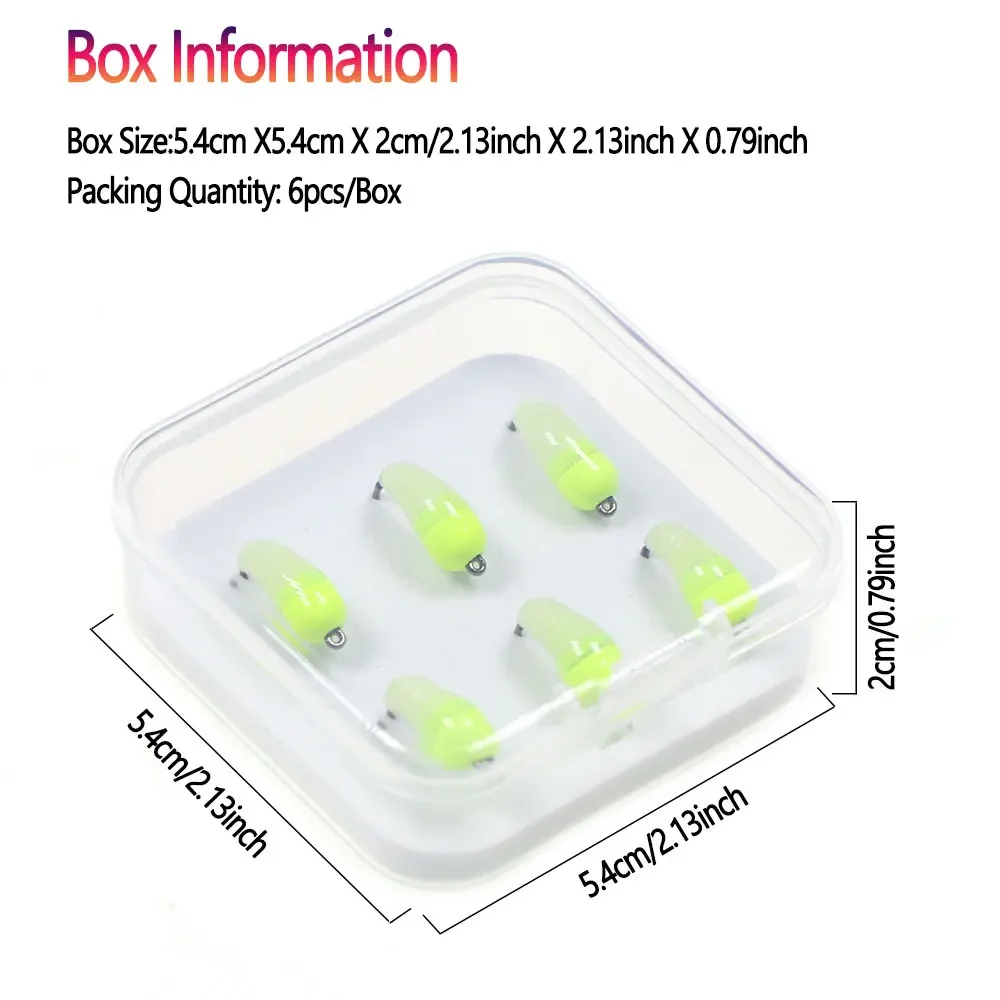 Señuelo luminoso de latón para pesca en hielo, cabeza de cuentas, ninfa, Scud, Bug, gusano, Mosca, Caddis, larvas, insectos, trucha, 6 unids/lote por caja, #8 #10 #12 - imagen 5
