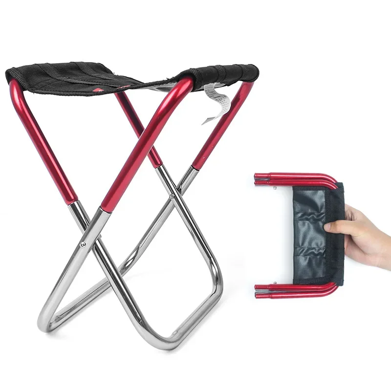 Silla plegable ultraligera de viaje, silla de bolsillo para acampar al aire libre, asiento portátil para playa, senderismo, Picnic, herramientas de pesca, sillas plegables - imagen 2