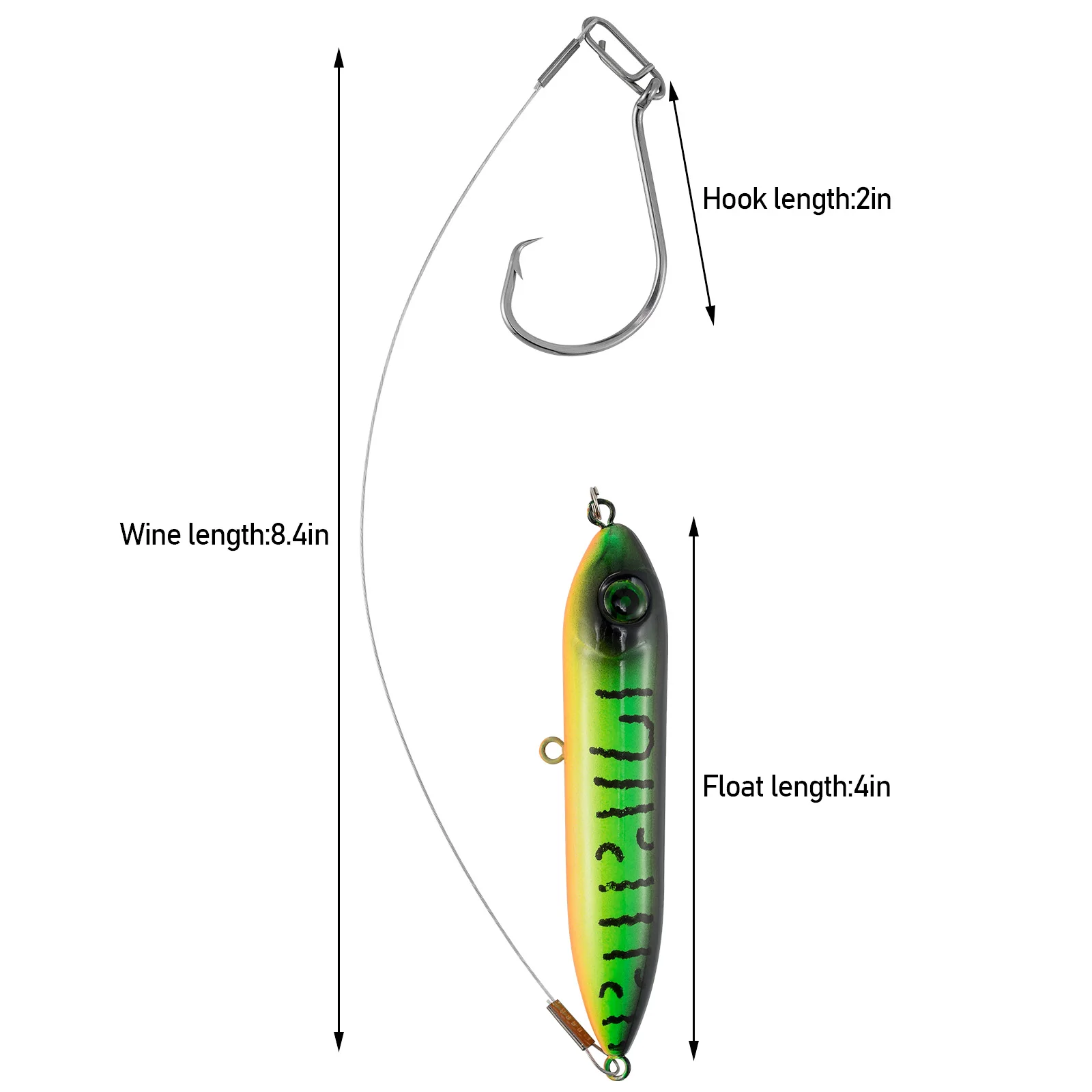 Aparejo flotante de sedal de trinquete, señuelo de pesca de acero inoxidable, líder de alambre, anzuelo a presión, duro, 5 piezas - imagen 2