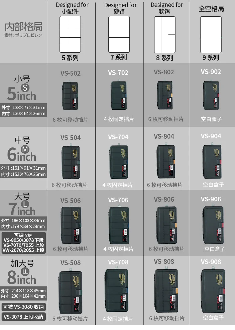 Caja de cebo MEIHO 100% Original de Japón, se puede superponer, caja de cebo suave, anzuelo de pesca, caja de aparejos de pesca, caja de cebo con señuelo, caja de plástico - imagen 4