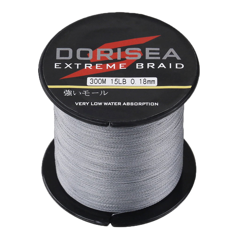 DORISEA-Hilo de pescar trenzado, multifilamento 300 PE, 4 hebras, 330 M/100% yardas