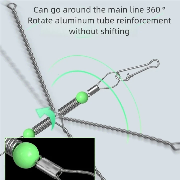 9KM 5 ~ 20 piezas aparejos de pesca giratorios de 3 vías 2 ganchos ~ 5 ganchos con cuentas brillantes - imagen 3