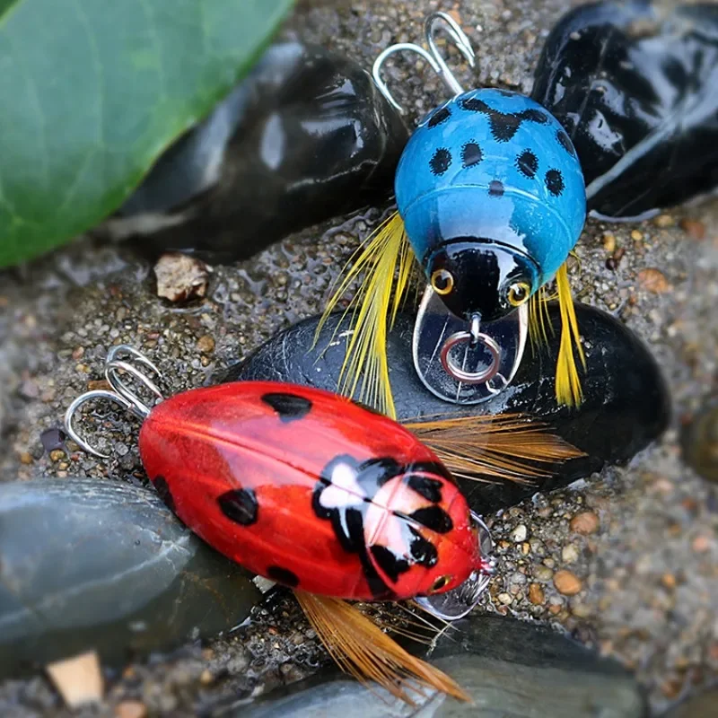 3,8g Isca Micro Wobblers SwimbaitTopwater biónico escarabajo señuelo de pesca cigarra señuelos flotantes Liflike insecto Artificial cebo duro - imagen 3