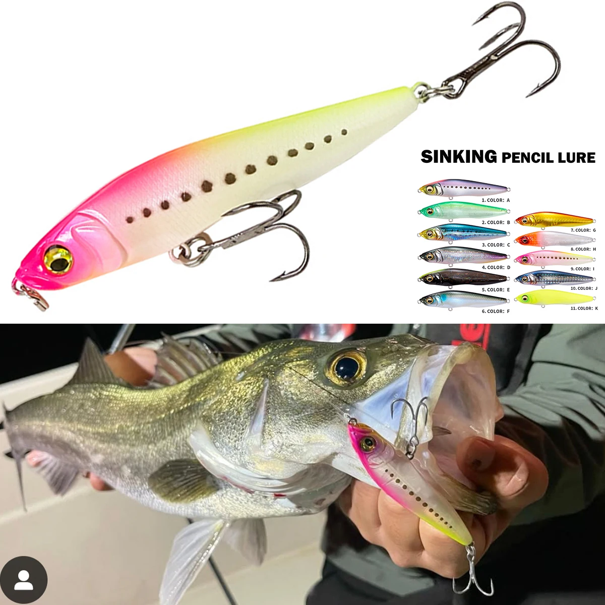 Señuelo de pesca con lápiz que se hunde, 9cm, 18,2g, Isca de agua salada, Wobbler Artificial para lubina, cebo duro, anzuelos triples, Swimbait Jerkbait