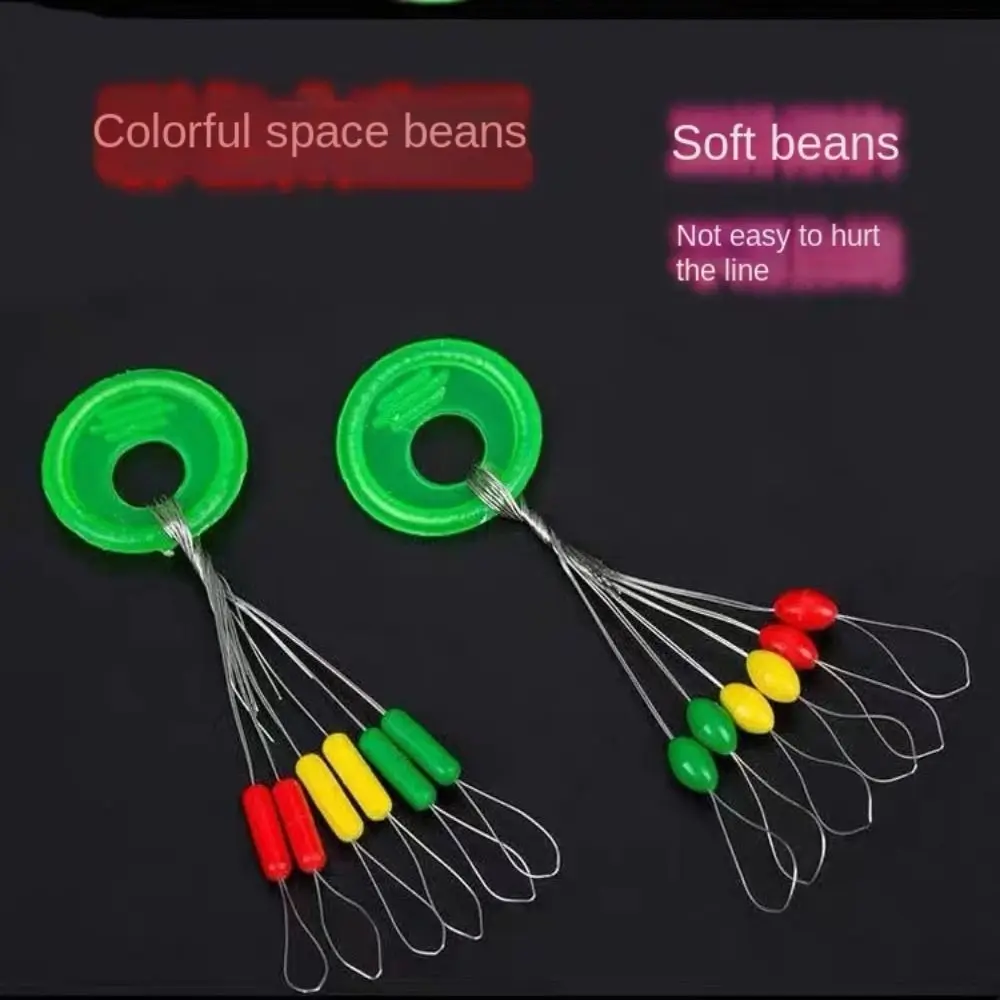 600 Uds 100 grupos línea accesorios de aparejos pesca Bobber tapón flotador suministro de pesca frijol de goma suave colorido frijoles espaciales - imagen 4