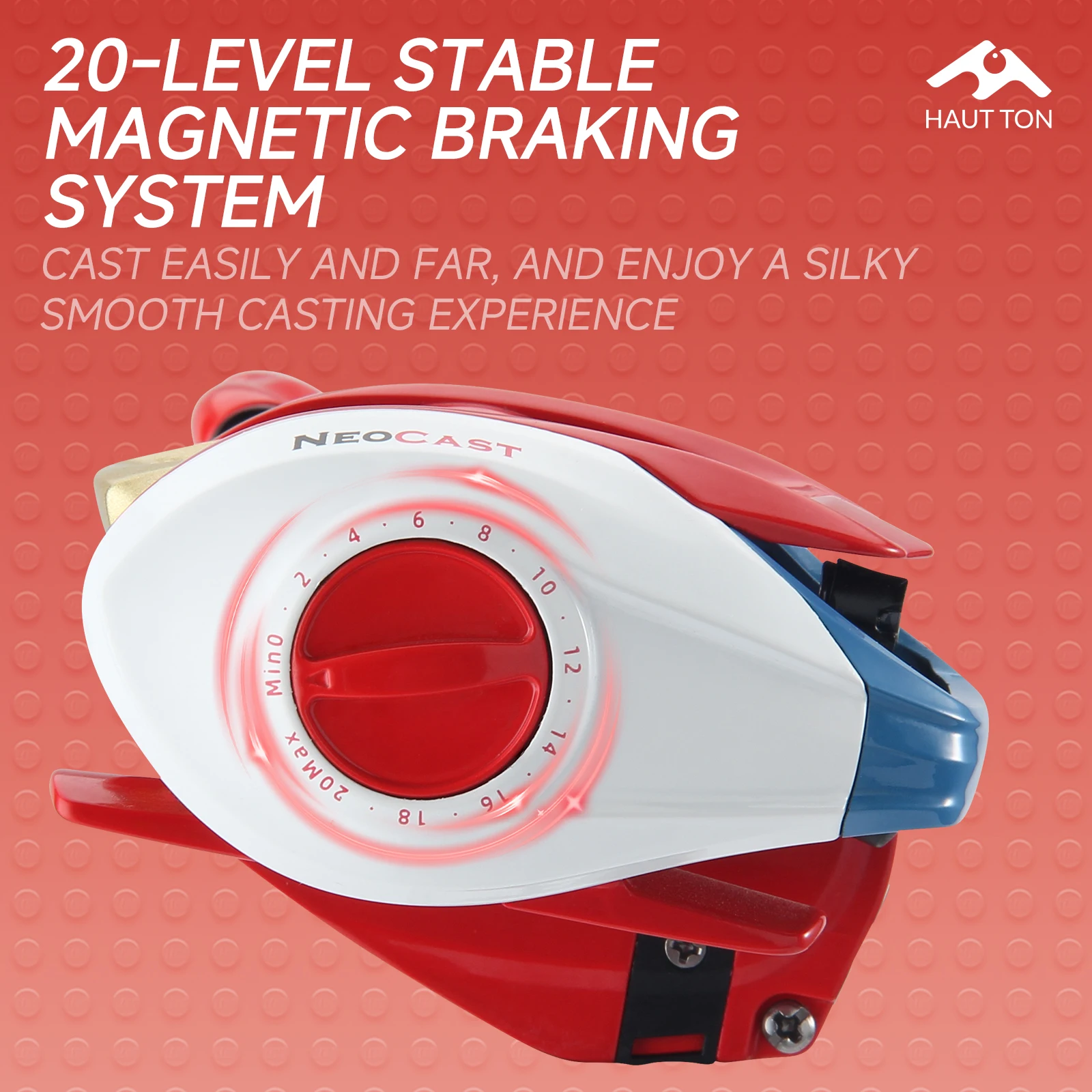 Carrete de Baitcasting HAUT TON NC200, 3 + 1 rodamientos de Metal, relación de engranaje 7,1: 1, arrastre máximo ultraligero de 5KG para carrete de pesca de agua dulce y salada - imagen 4