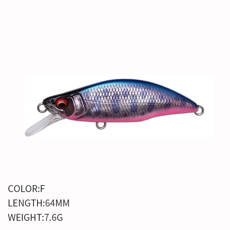 Señuelo de Pesca Wobbling, nuevo diseño japonés, 64mm, 7,6g, que se hunde piscardo, cebos artificiales Isca para lubina, perca, Lucio, trucha - imagen 3