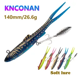 Swimbait 140mm con cuchara giratoria – Cebo de silicona para lucio