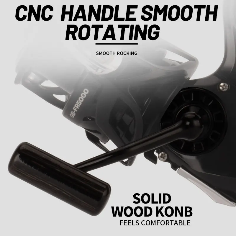 Carrete giratorio DEUKIO de doble freno 5 + 1BB 4,7:1 relación de engranaje 8kg potencia de arrastre para pesca de carpa 4000 5000 6000 tamaños mango izquierdo/derecho - imagen 4