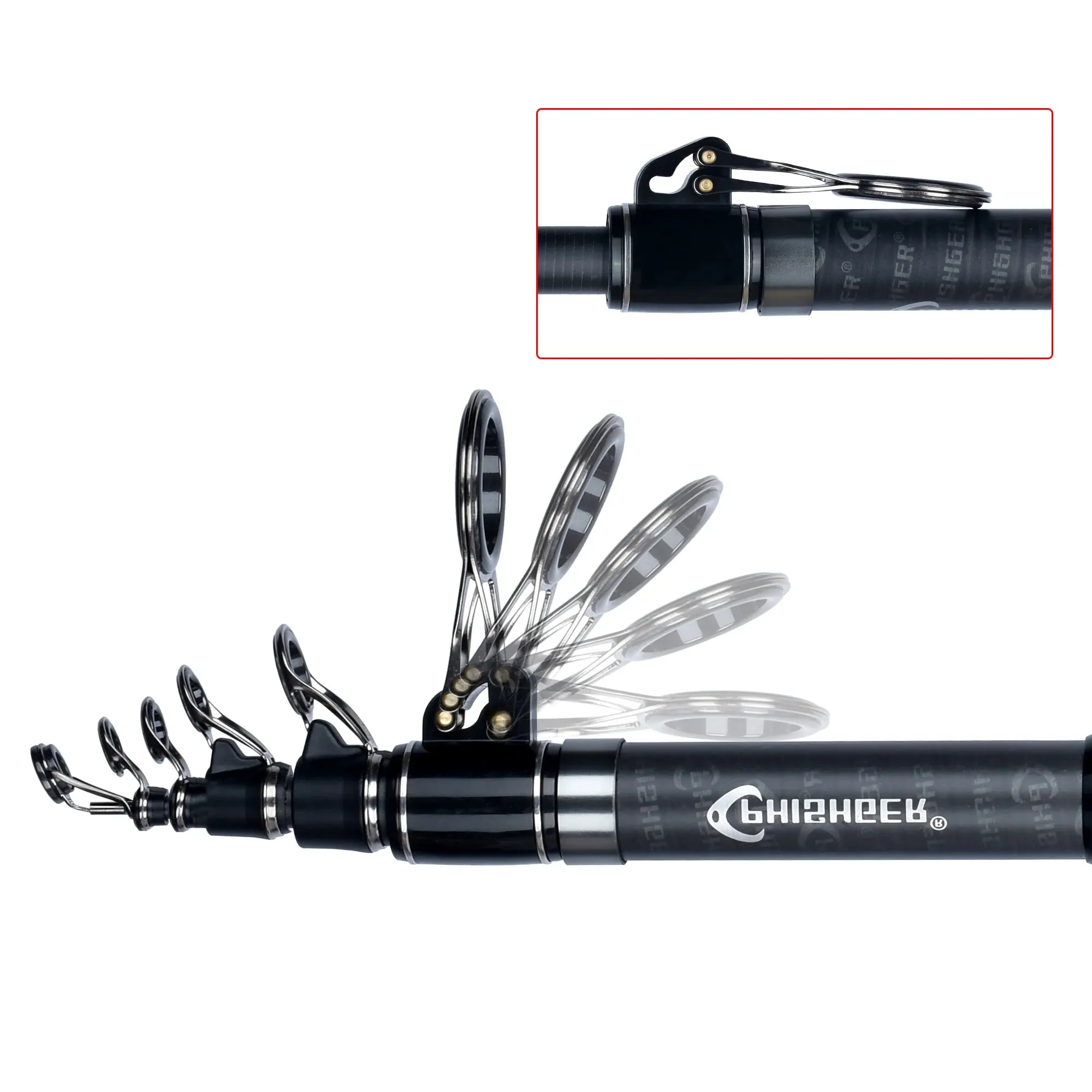 PHISHGER caña giratoria de Surf telescópica 3,6/4,2/4,5 m Power80-150g 30T carbono viaje Surfcasting Shore Casting Biutifu caña de pescar - imagen 4