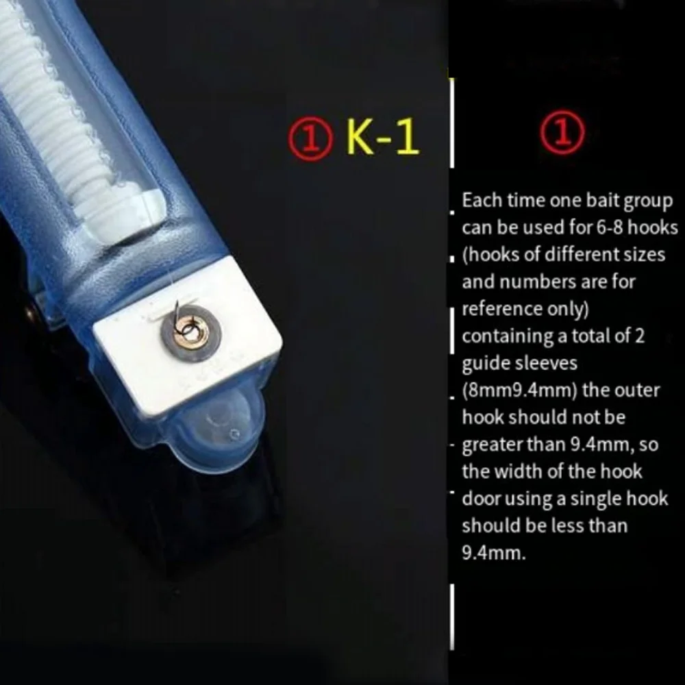 Snel vormgeven op aas Automatisch clipaasapparaat K1 K2 K3 Vissen Hulpgereedschap Draagbaar ABS Magnetisch uitrusting voor haken Visgerei - imagen 5