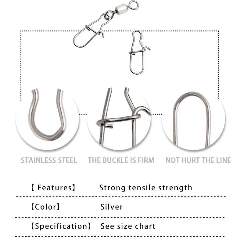 Pin de calabaza de Metal de alta resistencia, 5 piezas, Conector de broches de seguridad 13g, 15g, 17g, 20g, 25g, anzuelo de pesca, señuelo de pesca, cierre rápido con Clip - imagen 4