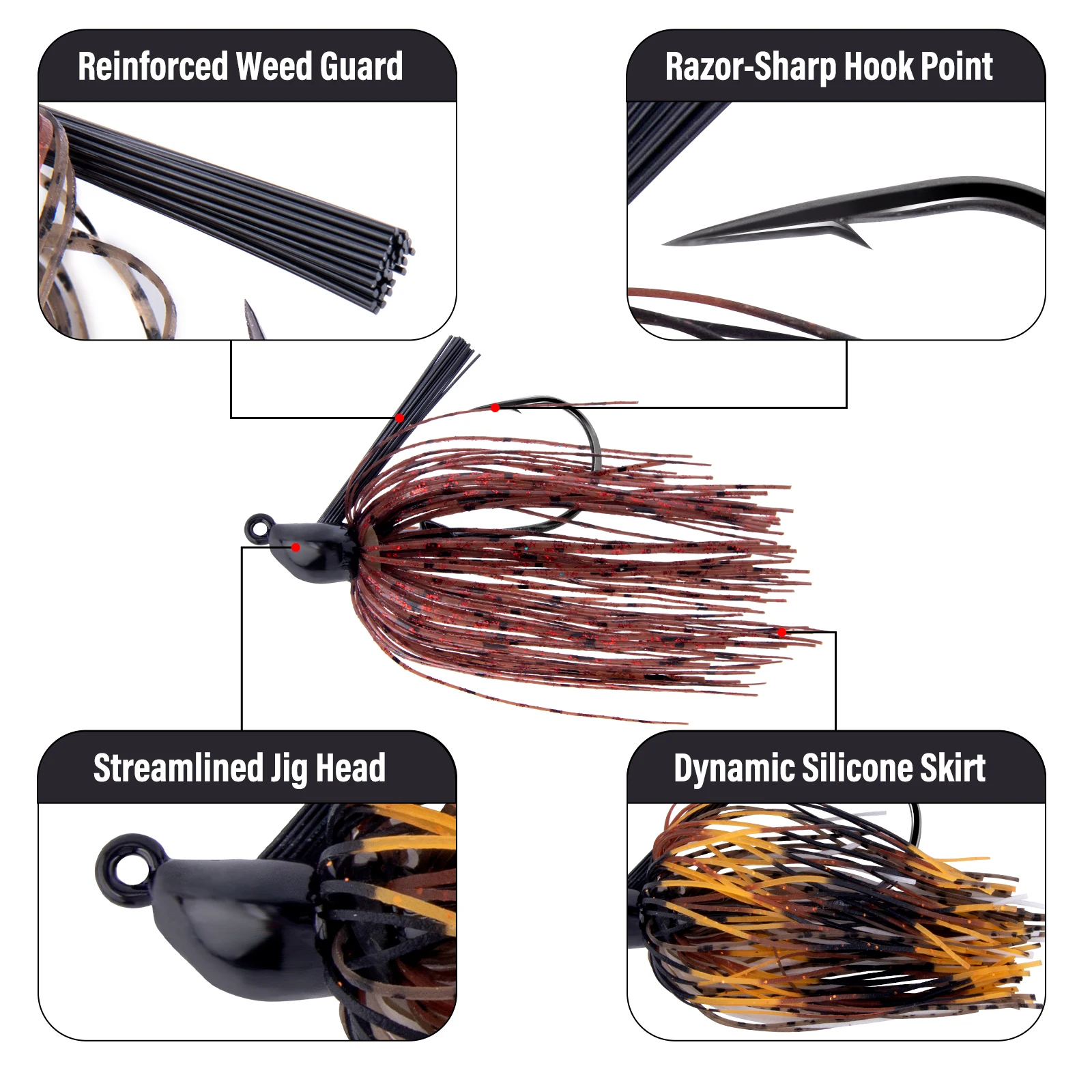 Plantilla de lubina con falda sin hierba, plantillas de natación, plantilla de lanzamiento Finesse, plantillas de fundición, señuelo de pesca, plantilla de fútbol para lubina, 10g, 12g, 16,5g - imagen 5