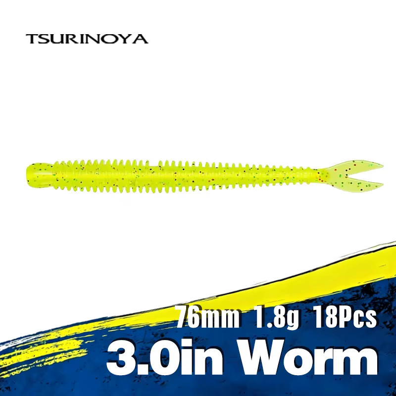 Vinilo Tsurinoya Flame para Black Bass – Técnica Wacky y Texas Rig