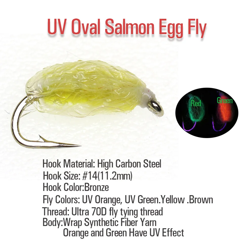 Wifreo-huevo de trucha, Mosca de cristal glo Ball Bug, huevo ovalado de pesca, moscas, huevo de ordeño, salmón, trucha, aparejos de pesca - imagen 2