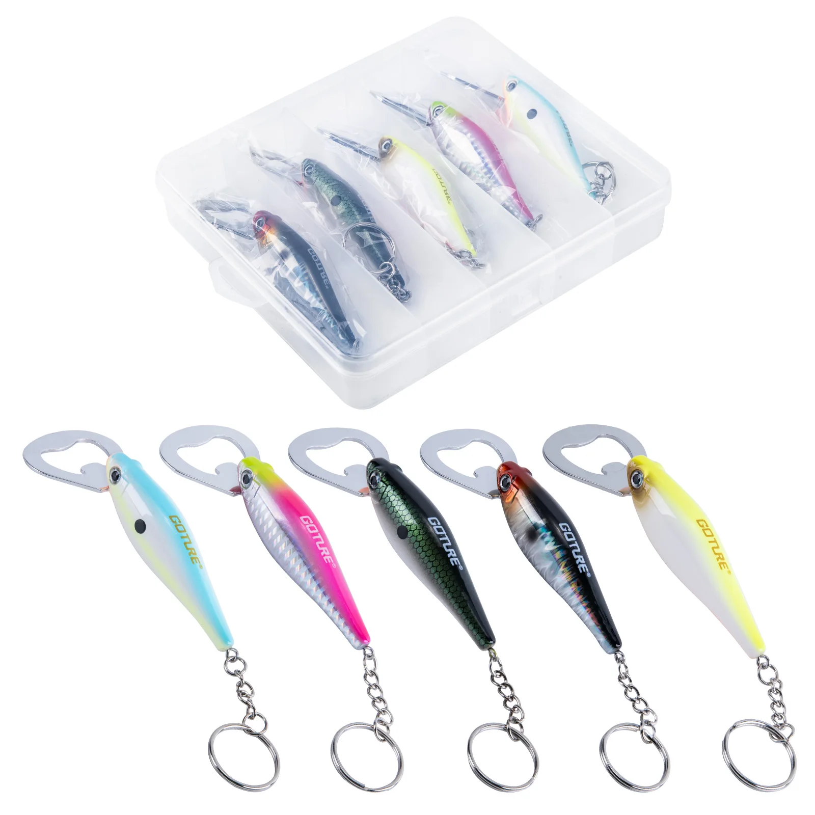 Goture Bierflesopener Duurzaam Vissen Lokken Vorm Sleutel Ontwerp Roestvrij Staal Platte Snelheid Flesdop Opener voor Keuken Gereedschap