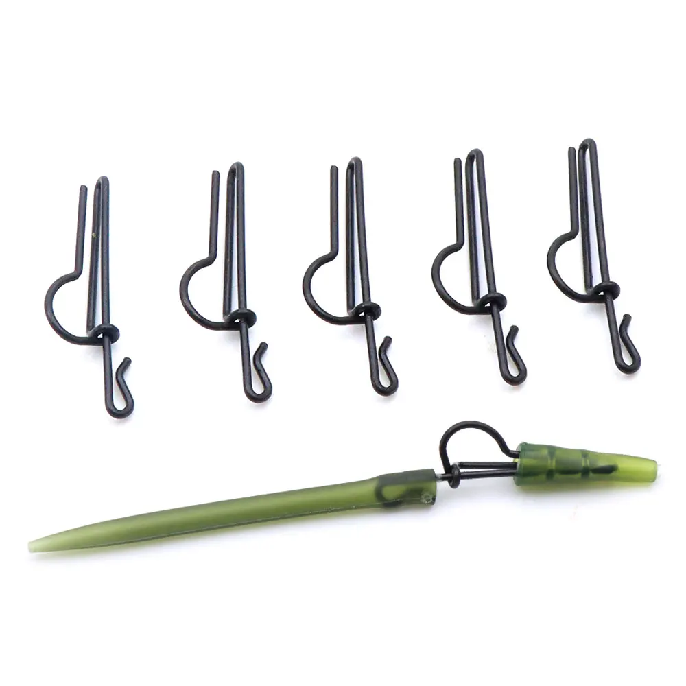 Accesorios de pesca de carpa de 20 piezas, Clips de plomo con anzuelo giratorio de cambio rápido para aparejo de helicóptero de carpa, aparejo Terminal giratorio a presión