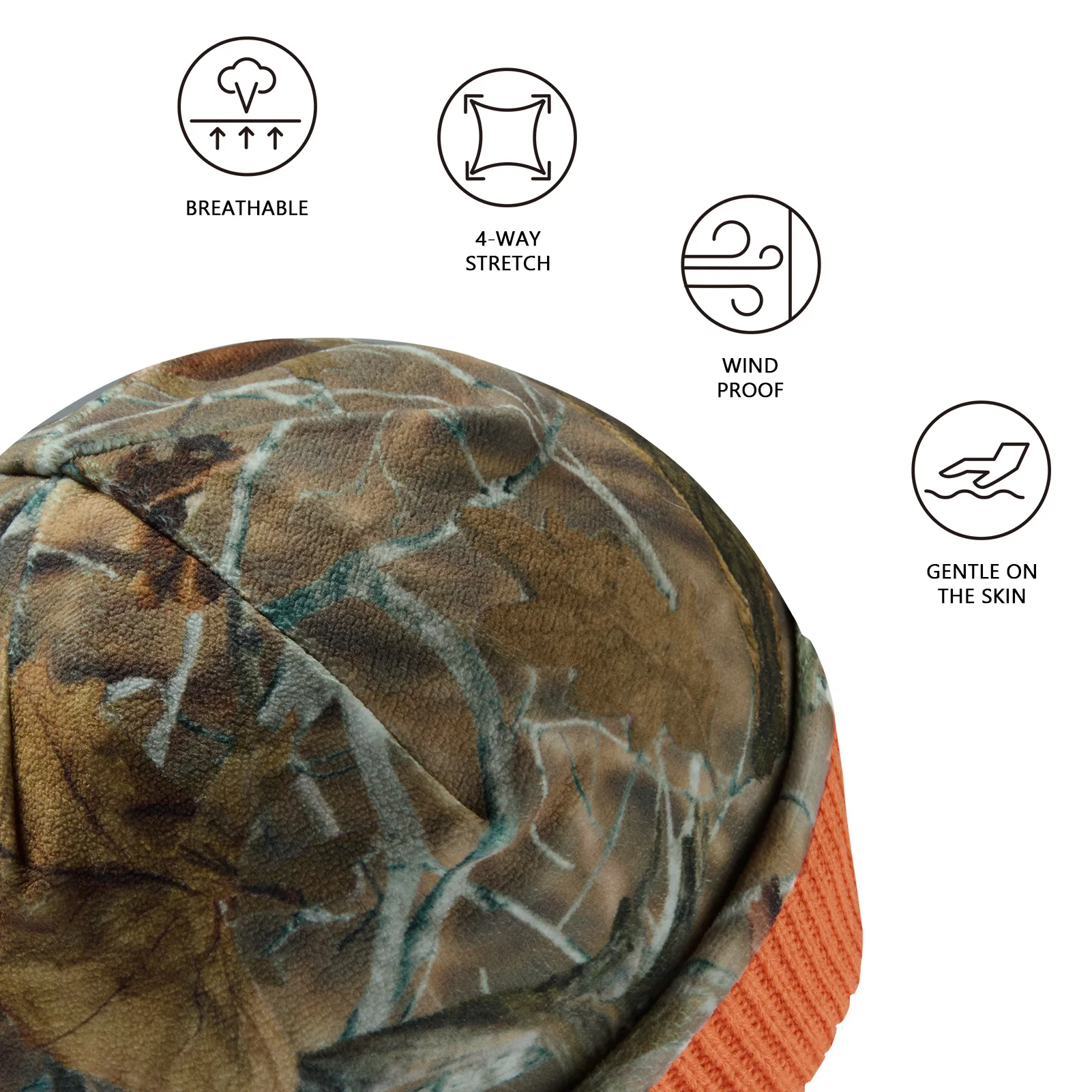 BASSDASH Gorro de invierno de lana reversible a prueba de viento, gorros gruesos y cálidos para hombres y mujeres, gorro de punto con puños unisex de ajuste elástico - imagen 4