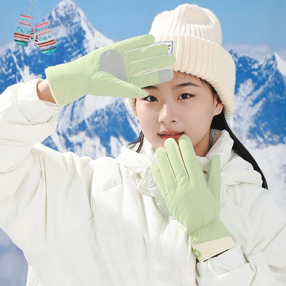 Guantes de nieve duraderos, guantes cálidos de invierno para montar con pantalla táctil, guantes de esquí antideslizantes impermeables para montar