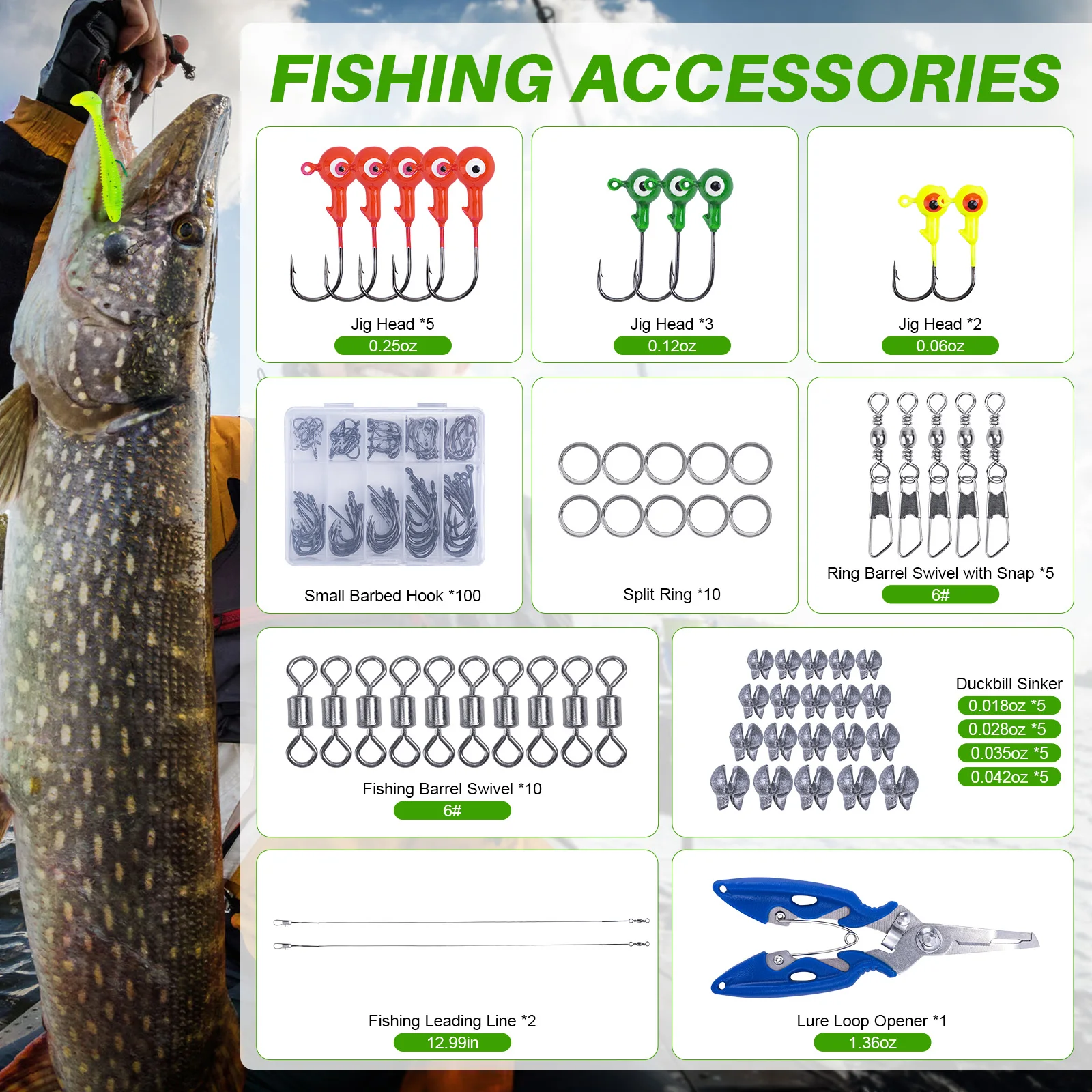 Goture-Juego de Señuelos de Pesca, 193/255 Uds., Kit de Señuelos VIB mixtos, señuelo suave, anzuelos Popper, todos los accesorios de pesca, pesca en agua dulce - imagen 3