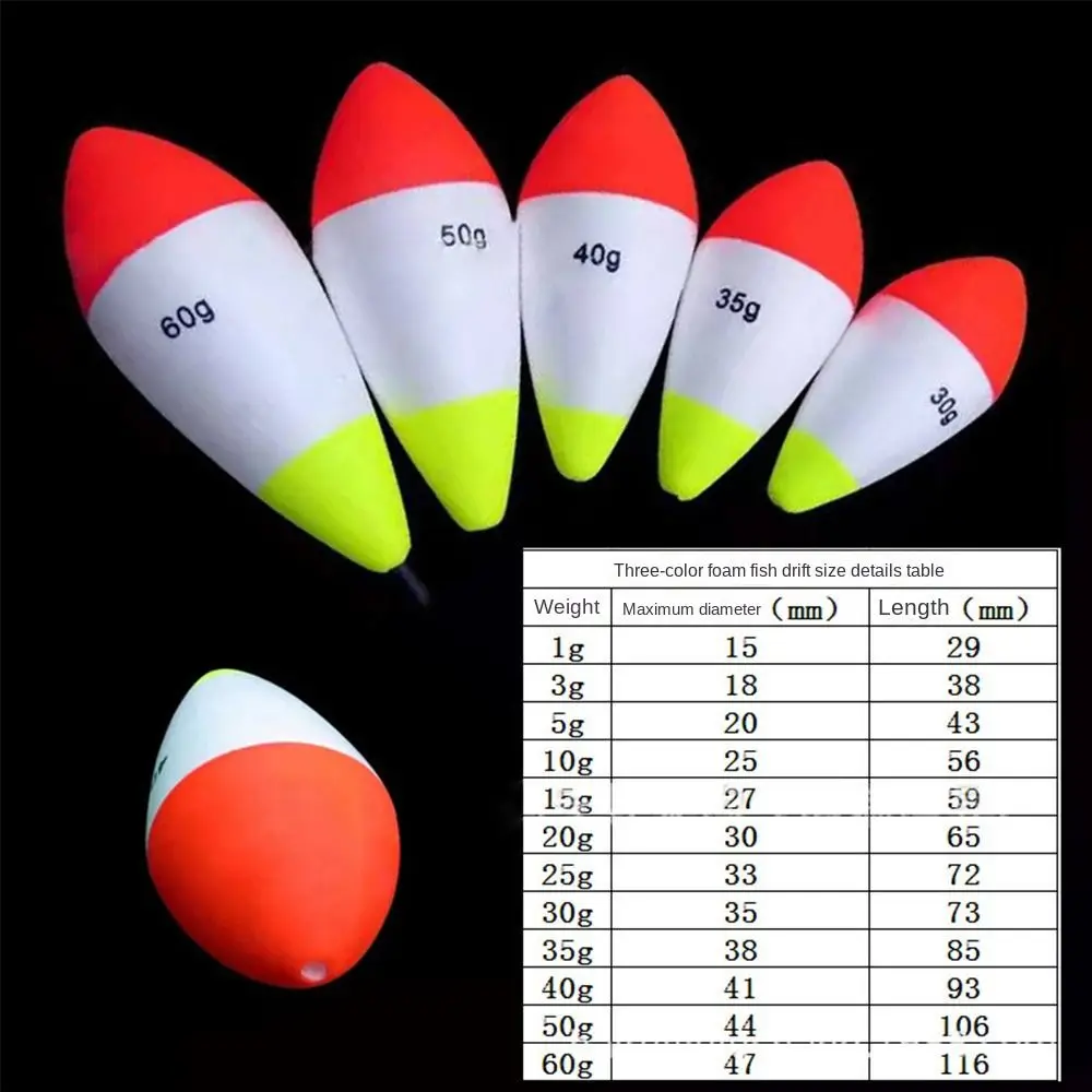 Boya flotante de pesca en roca, 10 piezas, 1g-60g, palo luminoso insertado, accesorios de aparejos de pesca - imagen 5