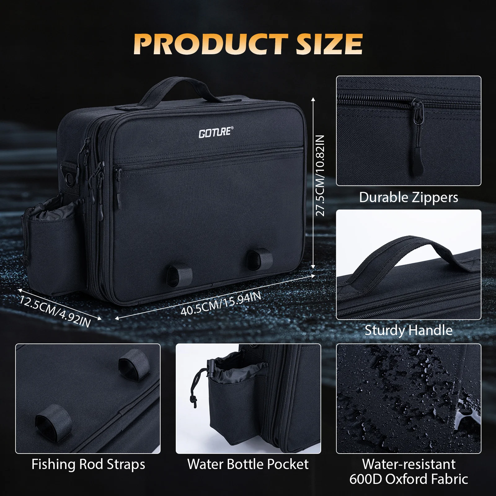 Bolsa de accesorios de pesca Goture Oxford 600D resistente al agua - imagen 2
