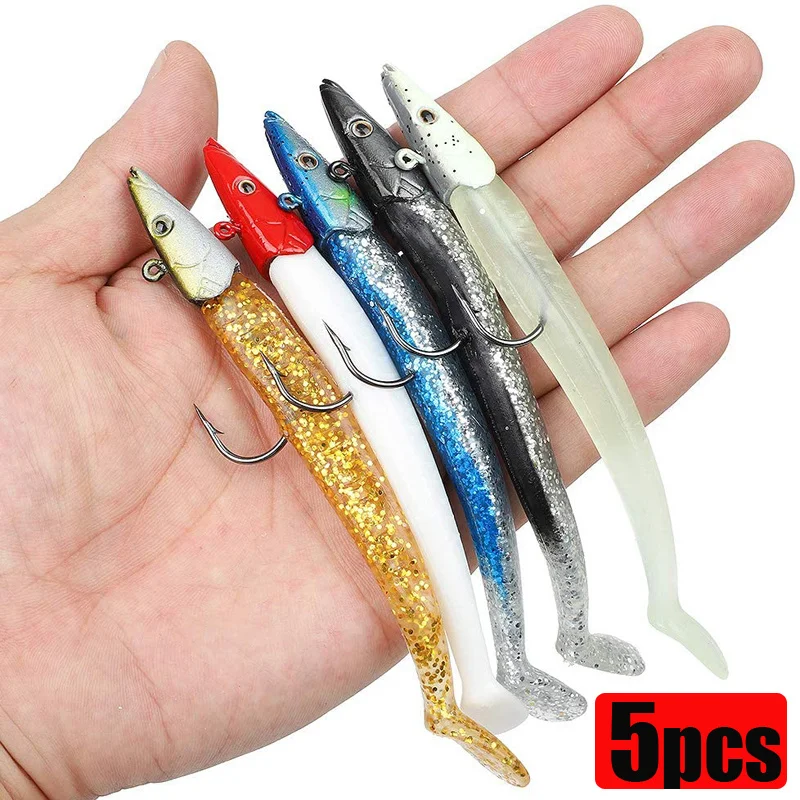 Señuelo de pesca suave, cebo Artificial Wobblers con cuchara, aparejos de pesca, 10g/11cm, 5 uds. - imagen 3