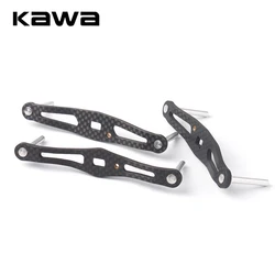 Kawa nuevo 1 pieza mango de carrete de pesca diseño de chaflán de fibra de carbono longitud 100/95mm tamaño del agujero 8*5/7*4mm espesor 3mm accesorio de carrete DIY