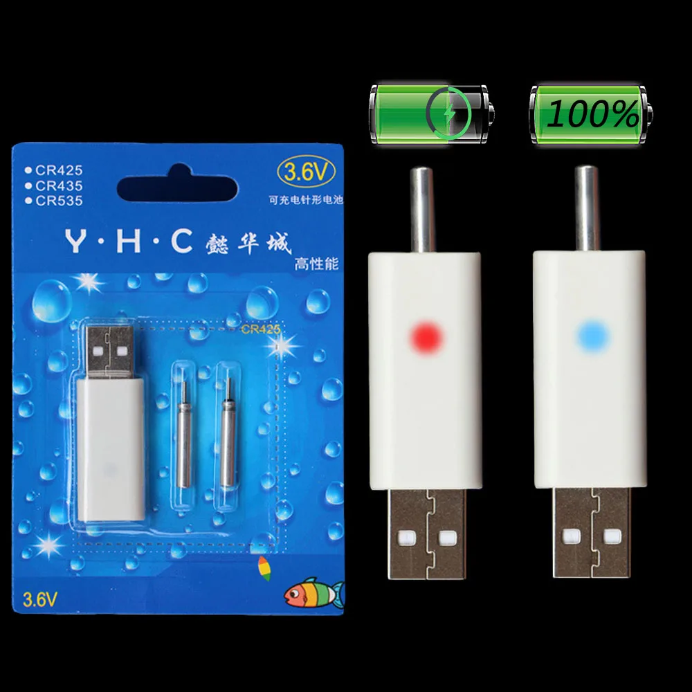 Flotador luminoso para caña de pescar, luz LED con batería de litio de 3,6 V, extraíble, carga USB, resistente al agua, aparejos nocturnos, CR425 - imagen 3