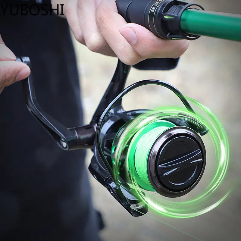 Carrete de pesca giratorio de carbono para agua dulce, rueda anticorrosiva de alta calidad 9 + 1BB, relación de engranaje 5,2: 1 - imagen 5