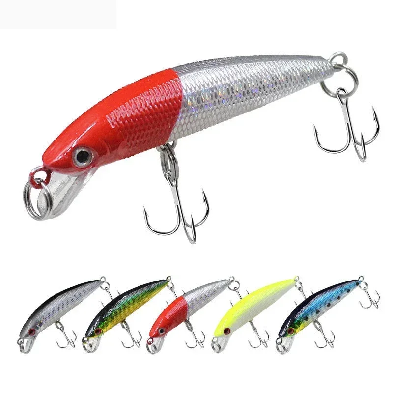 Señuelo de pesca Minnow, cebo de pececillo fácil, Wobbler, superficie Popper, hundimiento lento, anzuelos de 6cm y 4g, aparejos de pesca - imagen 3