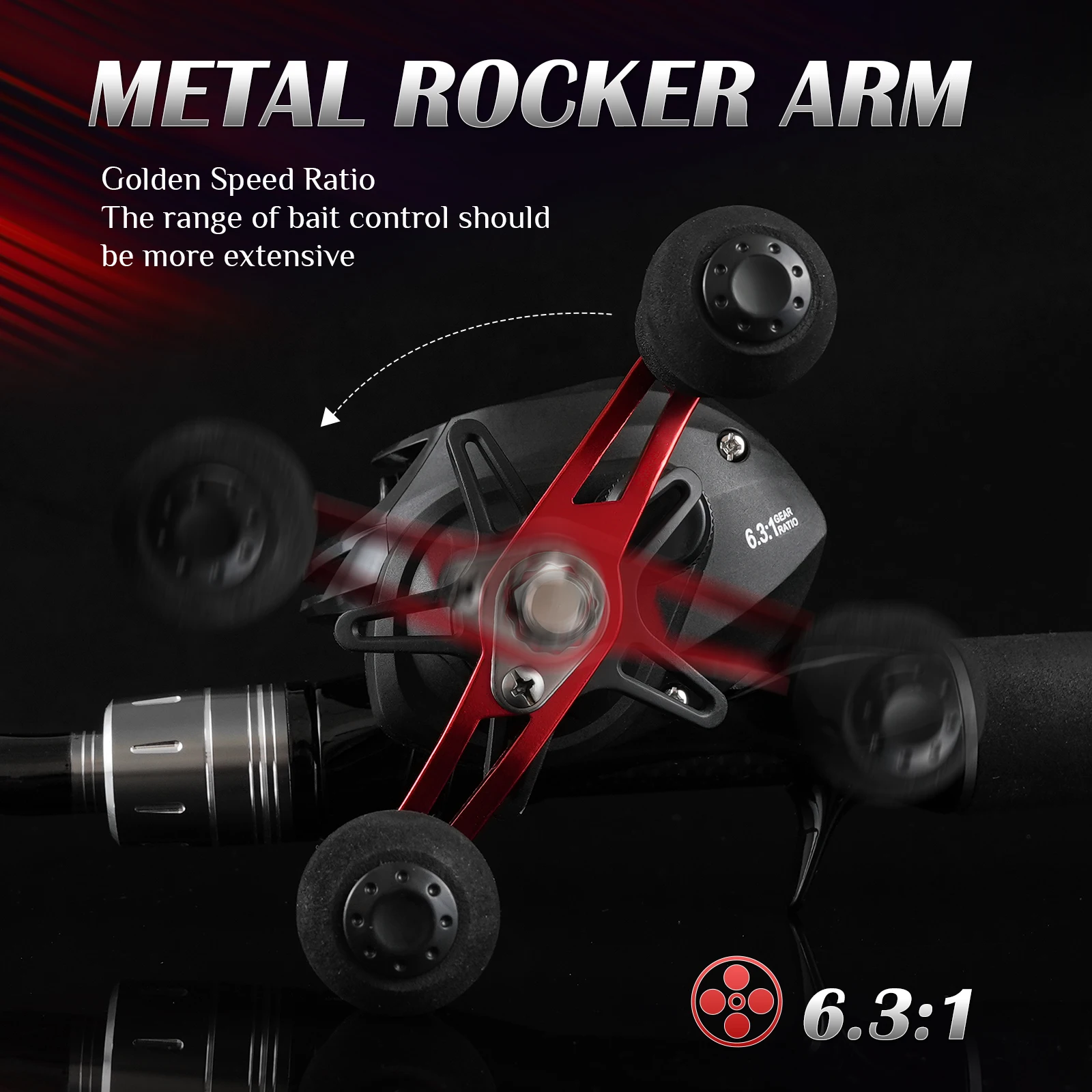 Carrete de Baitcasting ROOBLINOS AC, relación de engranaje 7,2: 1, arrastre máximo, rueda de 10kg, carrete de Metal, carrete de pesca para Pesca de carpa de agua dulce - imagen 5