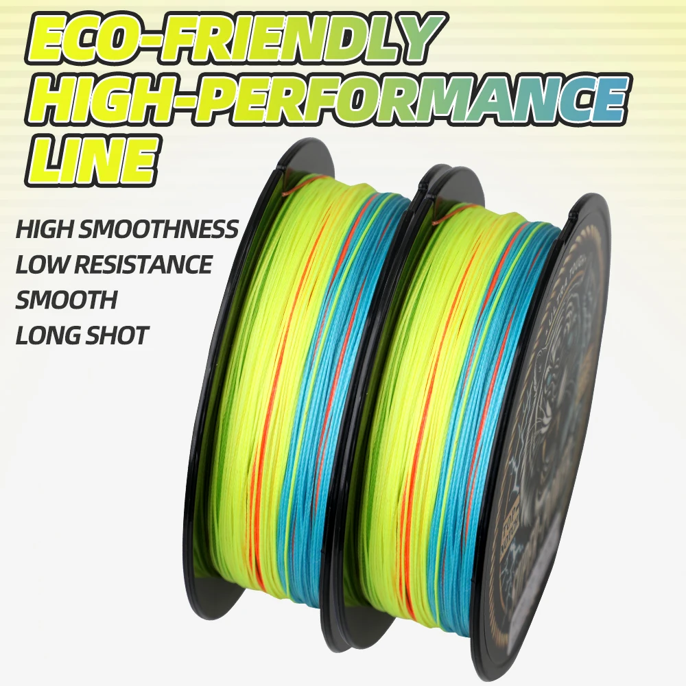 ROLLFISH Línea de pesca trenzada de PE de 8 hebras 300 m-Resistente 70-160 LB, cambio de color cada 10 m para juegos grandes, agua salada, en alta mar, - imagen 3