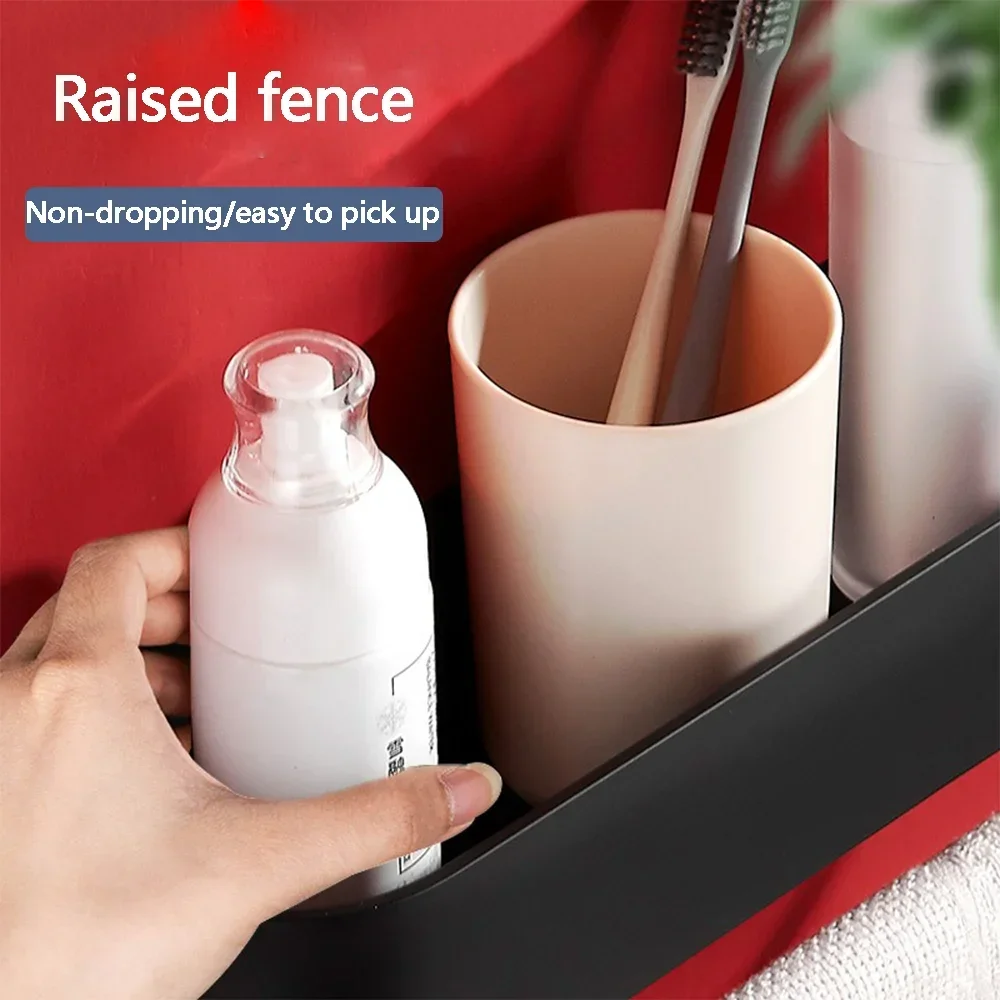 Estante de almacenamiento para baño montado en la pared, estante de almacenamiento para inodoro de aluminio con espacio no perforado, estantes de pared para cosméticos, accesorios de baño - imagen 5