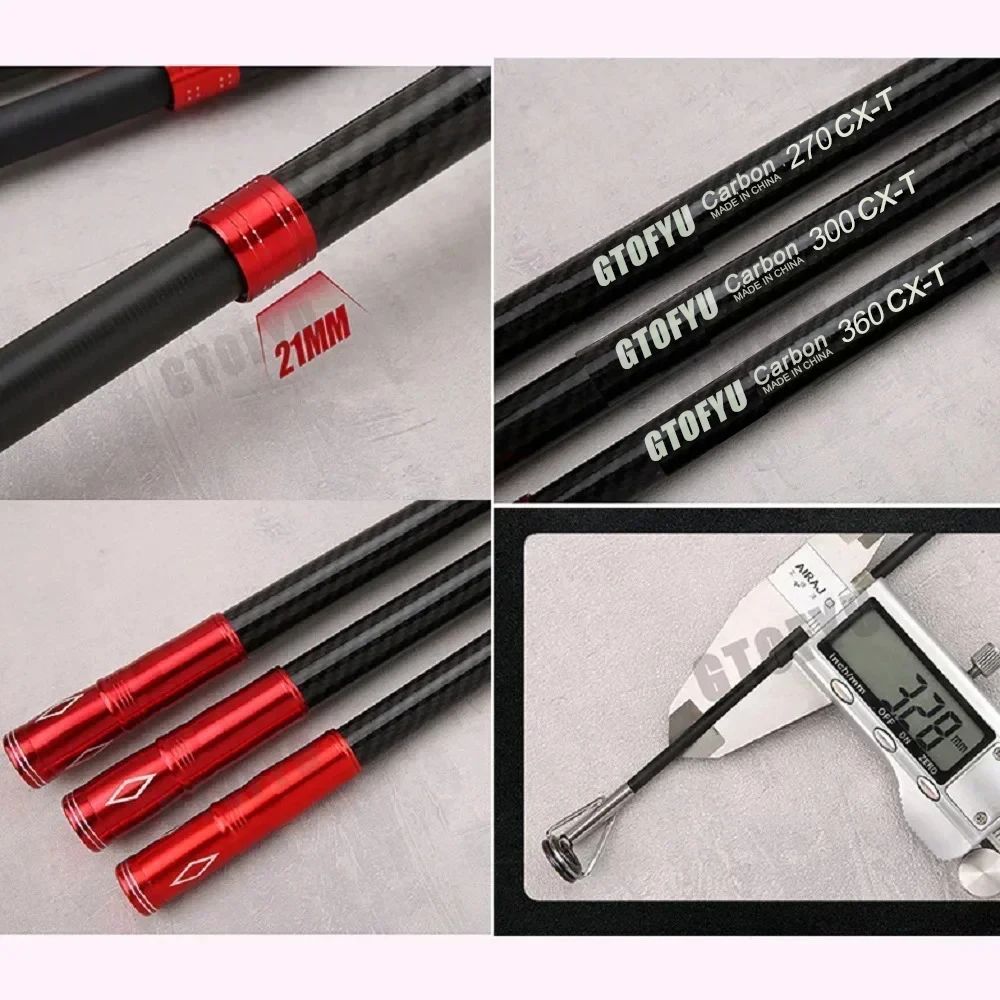 Caña de pescar telescópica de 2,7 m, 3,0 m, 3,6 m, 3,9 m, 4,2 m y 4,5 m con señuelo giratorio de potencia para lanzamiento pesado, para surfcasting y baitcasting, de material con alto contenido de carbono, de 20 kg y 1 - imagen 4