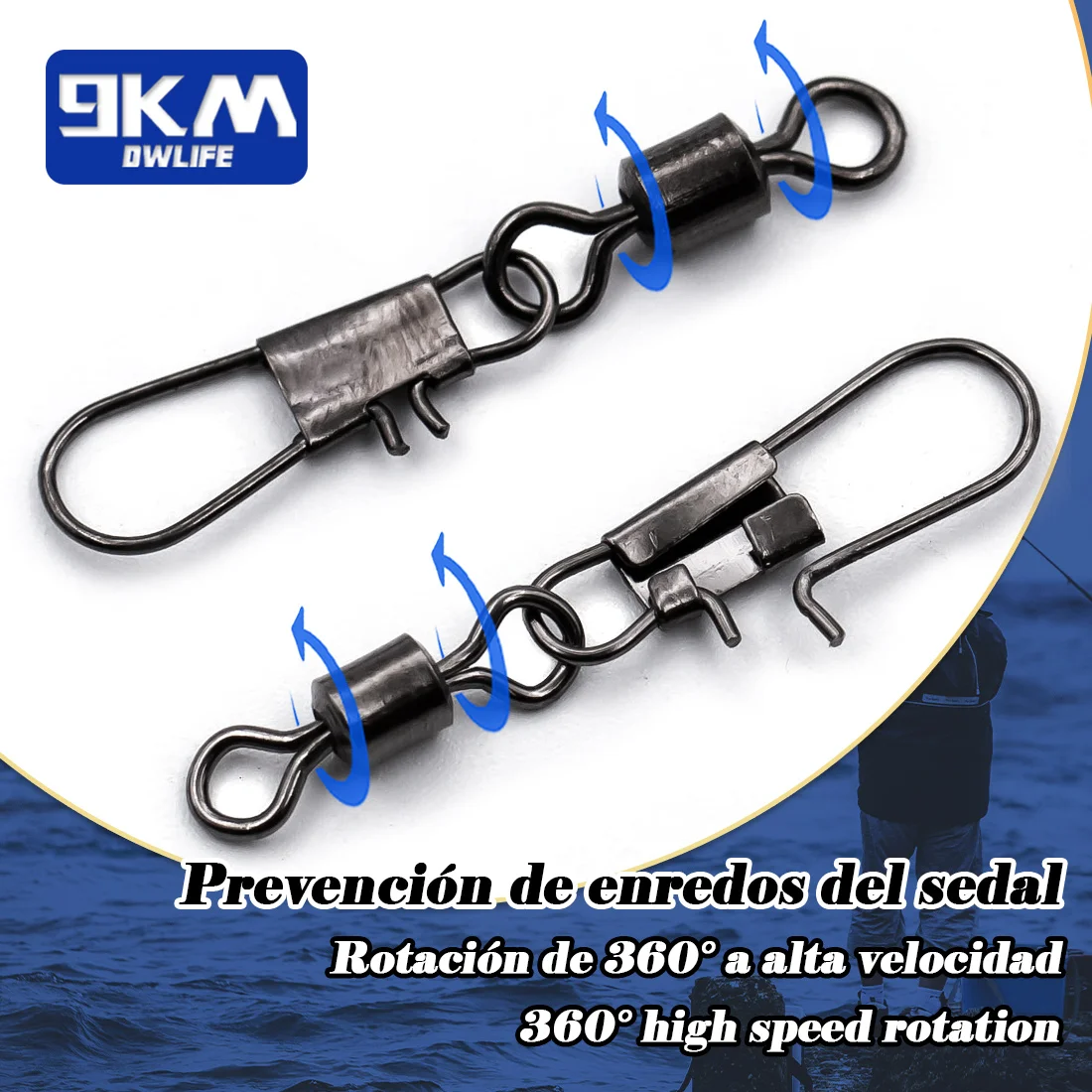 Conector de clavija de pesca, barril giratorio con enclavamiento, pesca en agua dulce y salada, aparejos a presión, señuelo líder, línea de plantillas - imagen 5