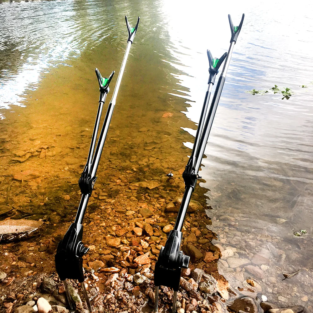 Caña de pescar de acero inoxidable, soporte de Metal insertado en el suelo, estable y fuerte, 1,5 grados, ajustable para playa, 2,4 m-360 m - imagen 3