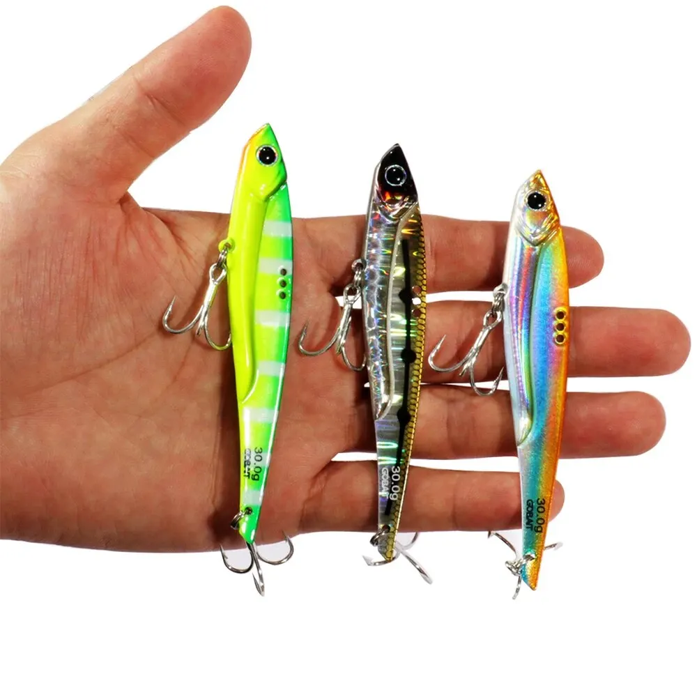 GOBAIT VIB Angelköder, 20 g, 25 g, 30 g, Metall-Jig, sinkende Klinge, Drillingshaken, Spinner, Löffel, Guss, RATION, Kohlenstoffstahl, Tackle, harter Köder - imagen 5