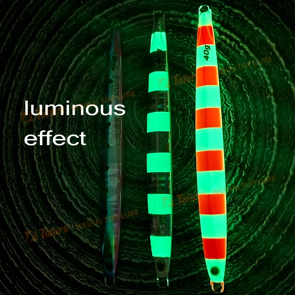 TOLU nuevo pequeño árbol de coco 40g/60g/80g hundimiento rápido Jigging señuelo de pesca láser recubrimiento de papel plantilla luminosa señuelo pesca en el mar - imagen 5