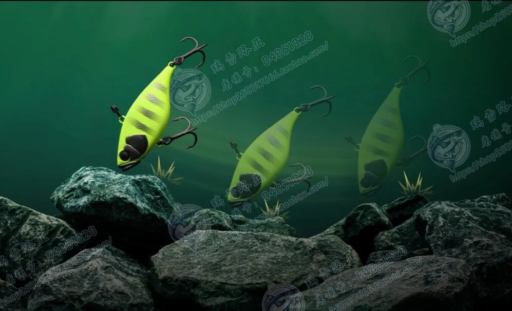 Señuelo de pesca submarina en un diseño verde vibrante