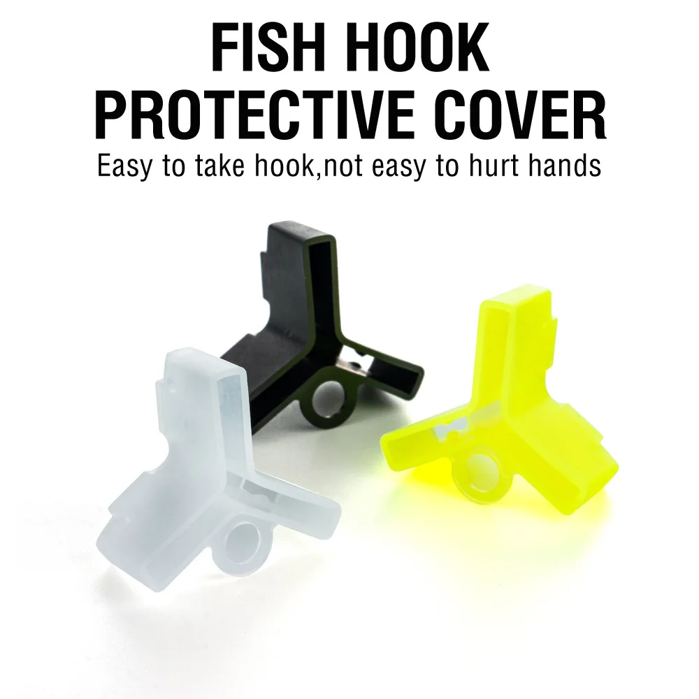 50 uds/100 Uds anzuelos triples de plástico cubierta protectora anzuelo blanco/amarillo cubierta protectora antiarañazos accesorios de pesca de carpa - imagen 2