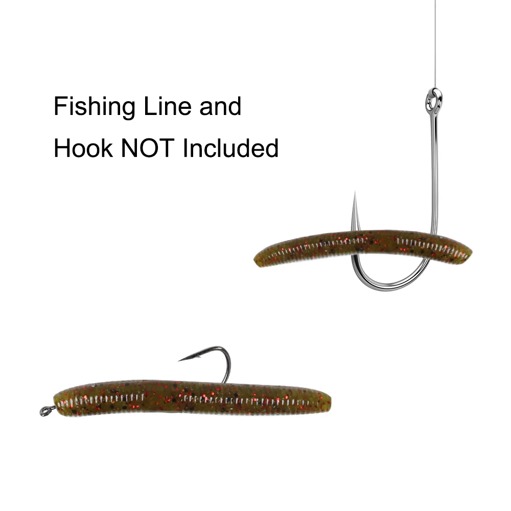 Señuelo de plástico suave para pesca, gusano para aparejo loco, Texas Rig Ned Rig, tiro directo, SwimBait, agua salada, Walleye, lubina, trucha, perca, 15 piezas - imagen 4